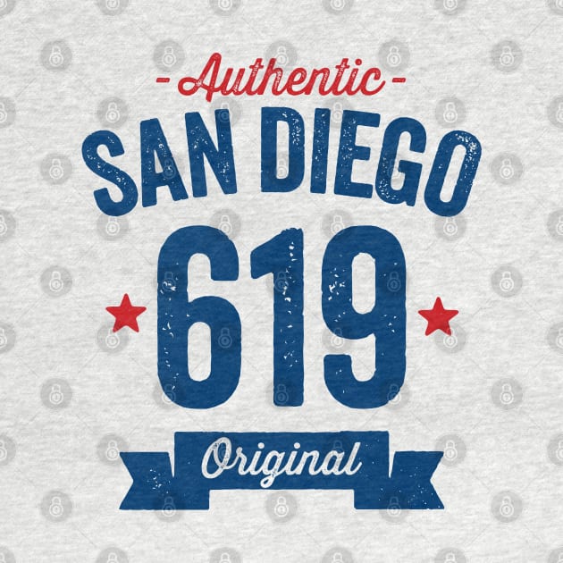 Authentic San Diego 619 Area Code by DetourShirts